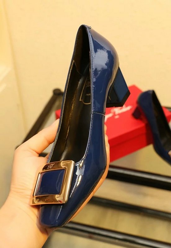 RV Shallow mouth Block heel Shoes Women--070